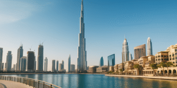 Dubai skyline and development plots illustrating growth in the Dubai land market 2025