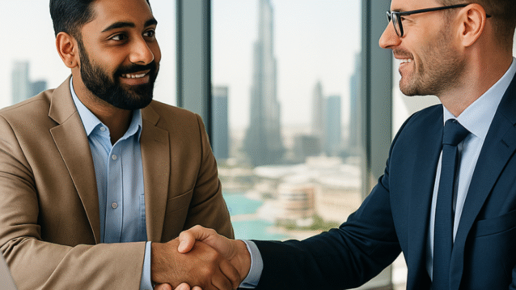 Indian investor consulting with a RERA-certified Dubai property broker