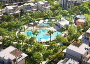 Rendering of Meraas' Nad Al Sheba Gardens villa community in Dubai