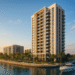Waterfront residential towers of Ajman Creek Towers by Park Properties and GJ Properties in the UAE