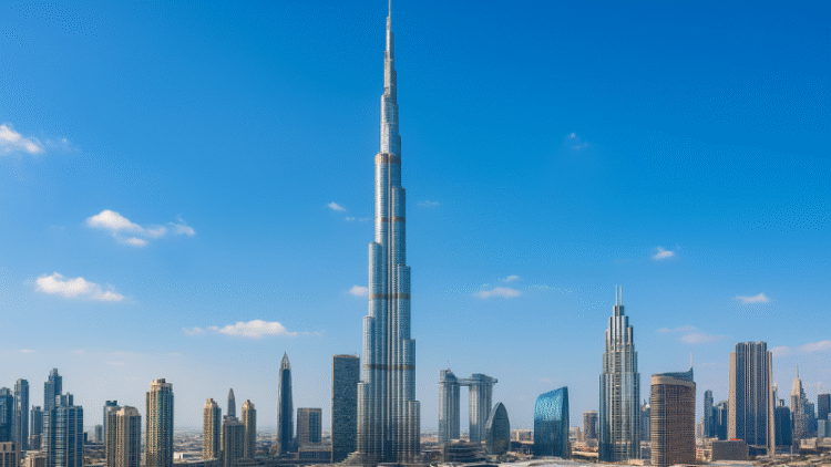 Modern skyline of Dubai with residential and commercial towers, highlighting the city’s appeal for Indian real estate investors