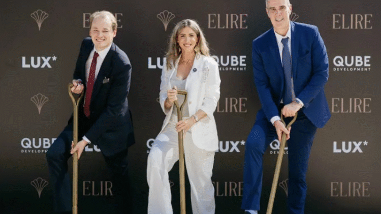 (L-R) QUBE Development Chief Executive Officer Mr Egor Molchanov, QUBE Development Project Director Ms Hala Adra and The Lux Collective Chief Executive Officer Mr Olivier Chavy at the Groundbreaking Ceremony.