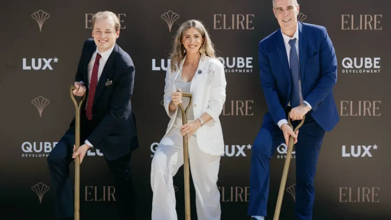 (L-R) QUBE Development Chief Executive Officer Mr Egor Molchanov, QUBE Development Project Director Ms Hala Adra and The Lux Collective Chief Executive Officer Mr Olivier Chavy at the Groundbreaking Ceremony.