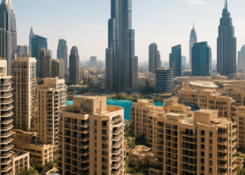 Dubai skyline and modern residential buildings, representing real estate investment opportunities