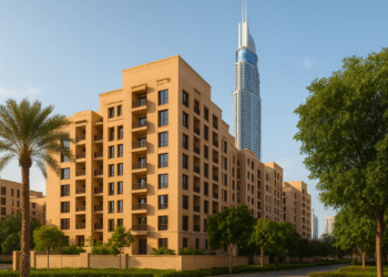 Modern residential community in Dubai representing government-backed housing support initiatives