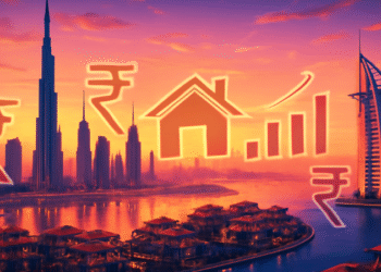 Dubai skyline showcasing modern residential buildings symbolizing NRI home loans and real estate investment opportunities for Indian buyers