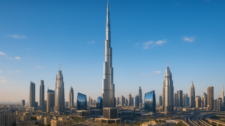 Dubai real estate market 2025 skyline with high-rise residential and commercial towers