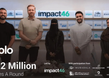 Holo team and investors at Impact46 event announcing $22 million Series A funding with participation from Mubadala, Rua Growth Fund, anb seed, and others.