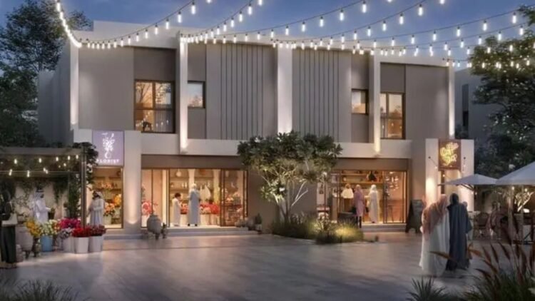 Al Deem Yas Island real estate development by Aldar featuring townhomes and community amenities.