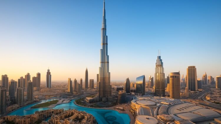 Dubai skyline with luxury towers, symbolizing a safe haven for Indian family wealth