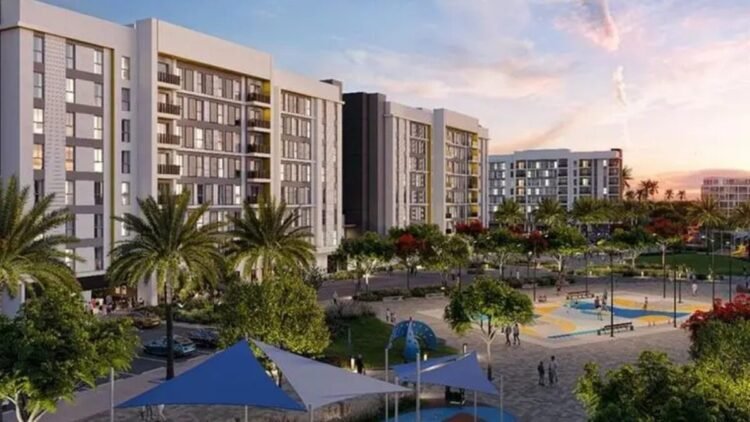 Aerial view of Aldar’s residential and commercial developments in Abu Dhabi showing modern architecture and Yas Island skyline.