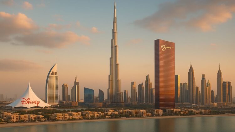 Sunset skyline of new apartments highlighting marjan beach ras al khaimah property investment potential