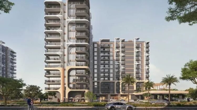 Yas Living residential development on Yas Island Abu Dhabi overlooking the canal with modern architecture and landscaped outdoor spaces.