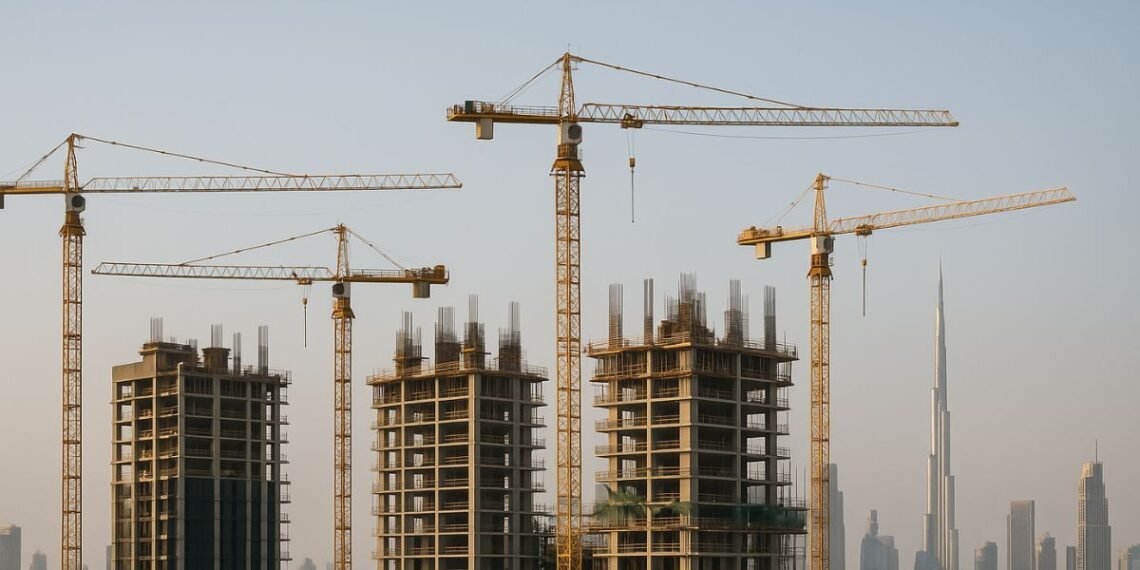 Dubai off-plan property construction cranes skyline