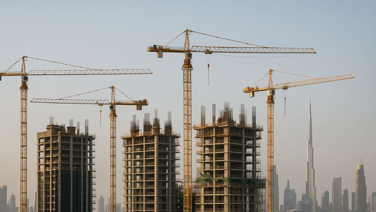 Dubai off-plan property construction cranes skyline