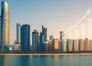 Abu Dhabi skyline with luxury real estate developments reflecting transaction growth