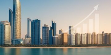 Abu Dhabi skyline with luxury real estate developments reflecting transaction growth