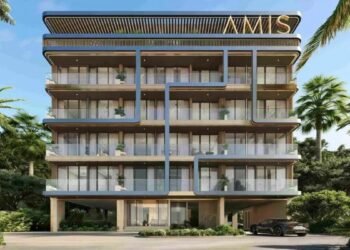 Derby Heights residential tower in Meydan, Dubai featuring modern architecture, rooftop pool, and landscaped surroundings.