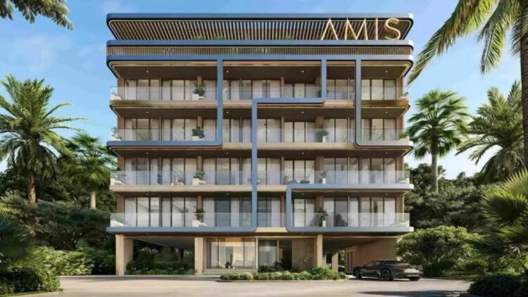 Derby Heights residential tower in Meydan, Dubai featuring modern architecture, rooftop pool, and landscaped surroundings.