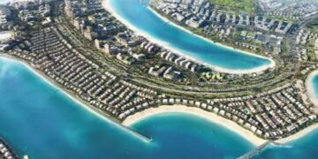Bay Villas Dubai Islands waterfront villa community with roads and infrastructure works