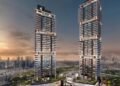 Mercer House Uptown Dubai twin towers by Ellington Properties featuring modern architecture, skyline views, and luxury lifestyle amenities.