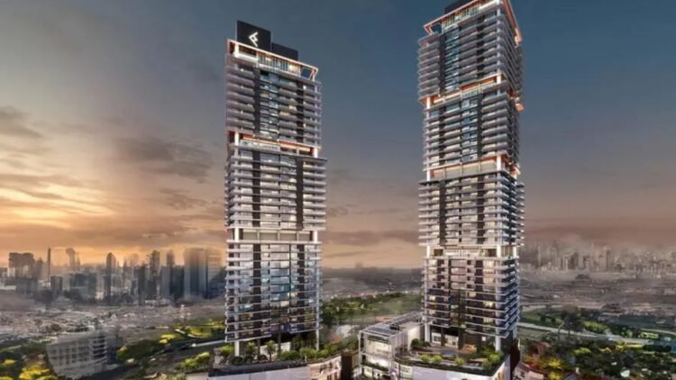 Mercer House Uptown Dubai twin towers by Ellington Properties featuring modern architecture, skyline views, and luxury lifestyle amenities.