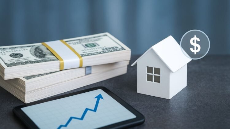 Property Finder headquarters with digital real-estate interface showing UAE property data on a screen.