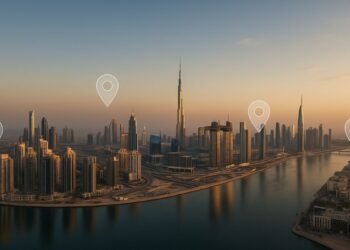 Modern Dubai Neighborhoods Highlighted On A Luxury Skyline With Industry Reports