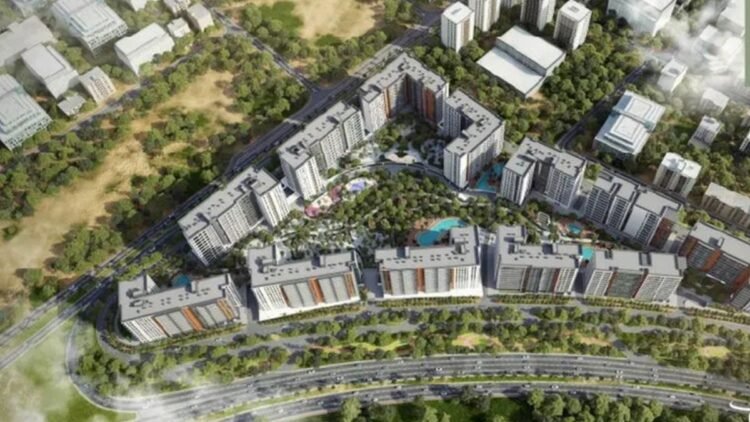 Olfah Sharjah forest-designed walkable community investment – modern apartments, lush landscaping.