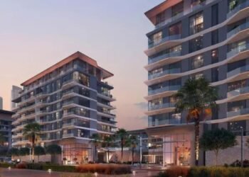 Modern eight-storey residential buildings at City Walk Northline, part of Dubai off-plan residential projects by Meraas with completion expected in 2027