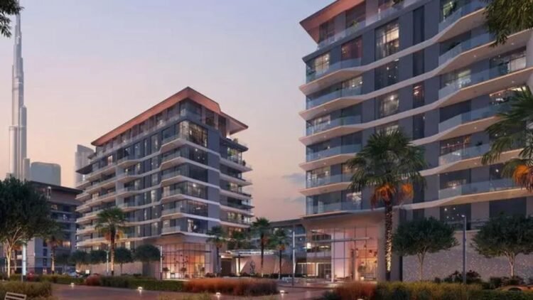 Modern eight-storey residential buildings at City Walk Northline, part of Dubai off-plan residential projects by Meraas with completion expected in 2027