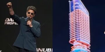 Sheikh Zayed Road commercial tower Shahrukhz by Danube Group featuring 56-storey office building with modern glass facade in Dubai business district