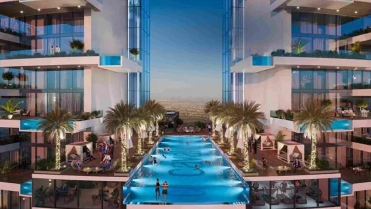 Damac Cavalli Tower Dubai under construction in Dubai Marina skyline.