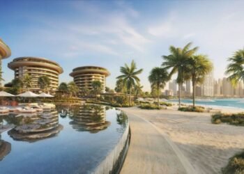 Dubai Beach EDITION residences luxury beachfront development at Dubai Harbour with modern architecture and private beach access