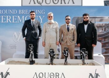 Founders at the groundbreaking ceremony of Aquora.