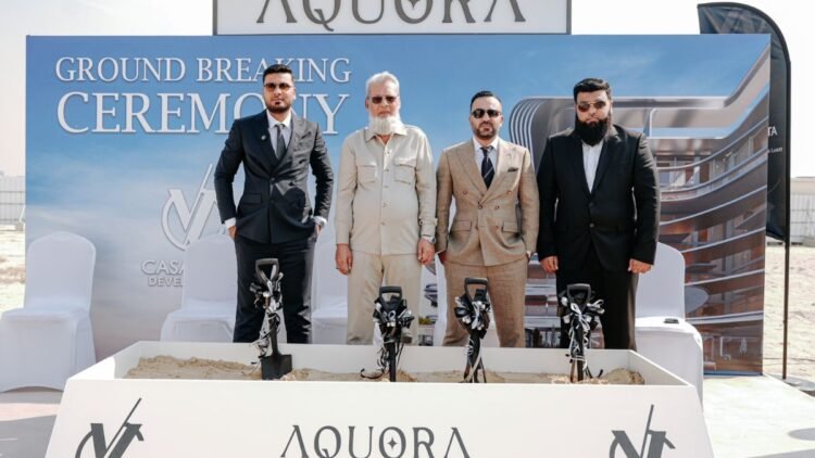 Founders at the groundbreaking ceremony of Aquora.