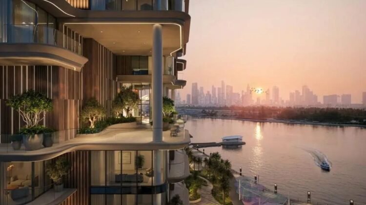 Waterfront view of Meraas The Edit at d3 apartments along Dubai Design District