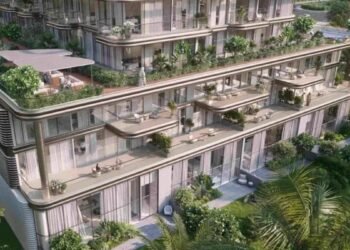 Aerial view of Dubai Islands Launches The Tides development, showcasing mid-luxury coastal residences and sustainable waterfront living in Dubai.