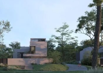 Construction advances on Sharjah Masaar 2 completion with green spine and lagoon in Rowdat district.