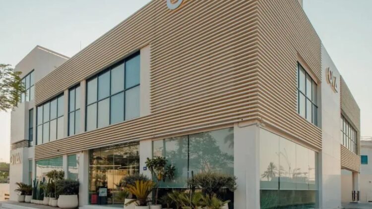 Aerial view of Bayn coastal community Ghantoot between Dubai and Abu Dhabi