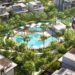 Aerial view of Nad Al Sheba Gardens villas in Dubai master community