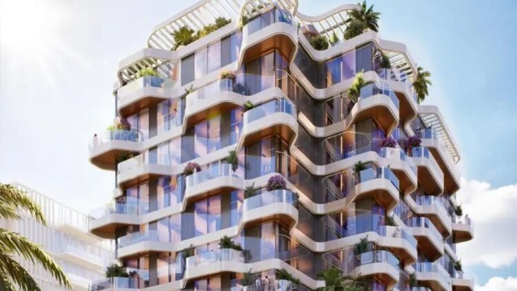 erial view of Helvetia Marine, premium Dubai Islands waterfront development by DHG Properties, featuring low-rise residences, infinity pool, and coastal amenities.​