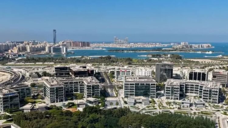 Aerial view of Innovation Hub Phase 4 supporting Dubai Internet City office expansion.