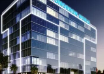 Aerial view of Dubai Islands waterfront showing marina plots and surrounding residential development zones linked to future mixed-use projects.