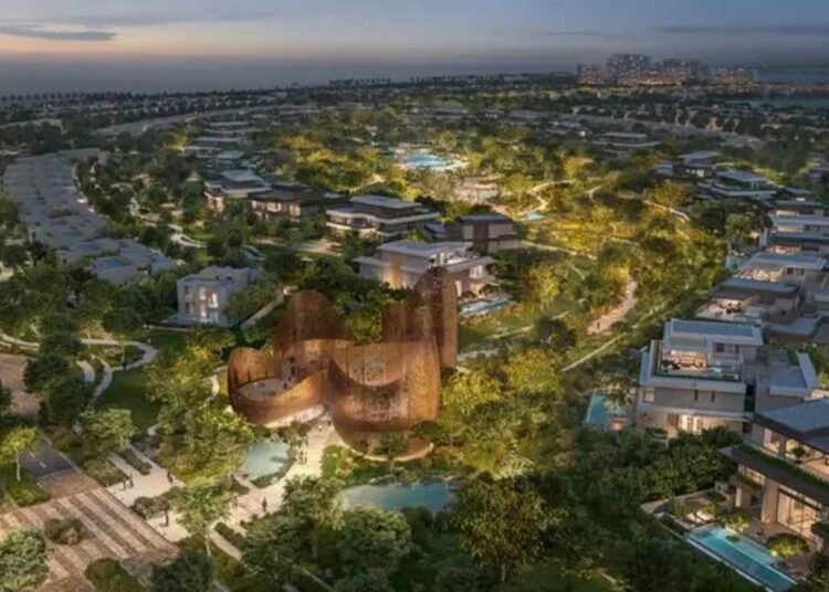 Aldar The Wilds Residences mid-rise buildings within Dubai growth corridor apartment supply along Sheikh Mohammed bin Zayed Road.