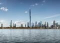 Burj Azizi 725m super-tall tower under construction on Sheikh Zayed Road in Dubai