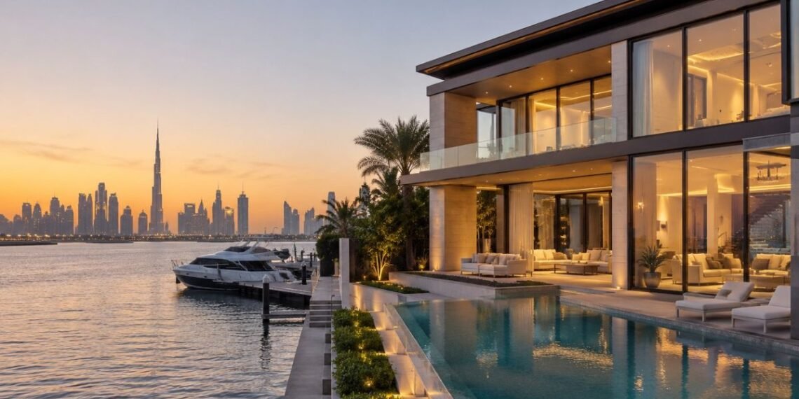 Waterfront villa on Jumeirah Bay Island reflecting Dubai's ultra-prime real estate market in 2026