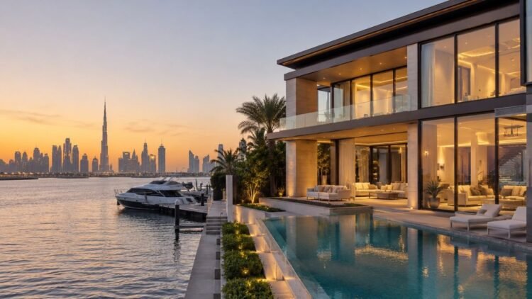 Waterfront villa on Jumeirah Bay Island reflecting Dubai's ultra-prime real estate market in 2026