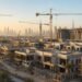 Dubai residential towers under construction at sunrise, representing new off-plan mortgage financing partnerships between developers and banks