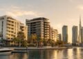 Apartment towers on Dubai Islands at dusk, the top district for apartment sales as Indian investors in Dubai real estate led all foreign buyers in H1 2026